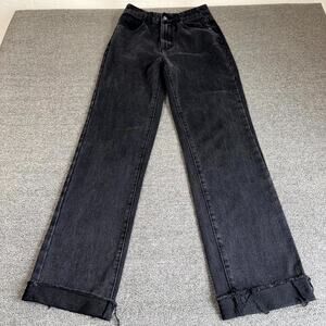 PrettyLittleThing Tall Jeans Womens 2 Black Denim Dark Wash 5-Pockets High Rise